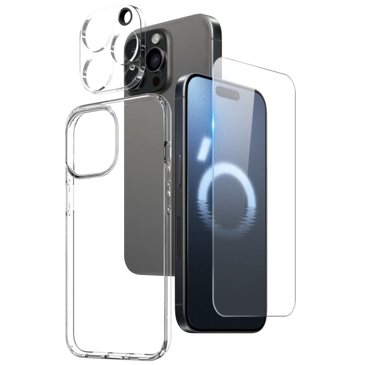 For iPhone 16 Pro Max NORTHJO 3 in 1 TPU Phone Case with Screen Film and Lens Film(Clear) - iPhone 16 Pro Max Cases by NORTHJO | Online Shopping South Africa | PMC Jewellery | Buy Now Pay Later Mobicred