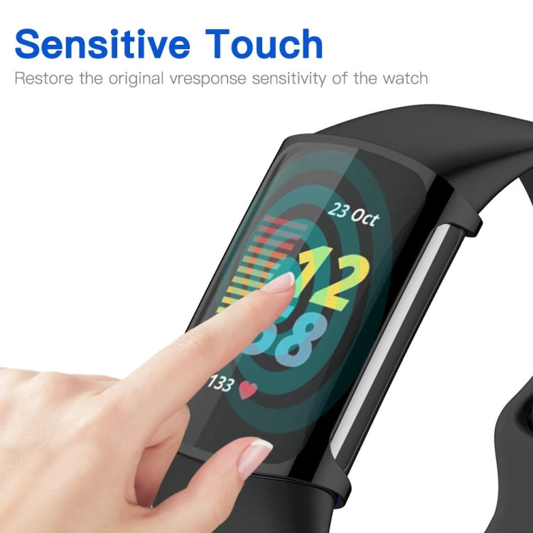 For Fitbit Charge 6 / 5 TPU Shell + Film Integrated Watch Protective Case(Blue) - Watch Cases by PMC TechLife | Online Shopping South Africa | PMC TechLife | Buy Now Pay Later Mobicred