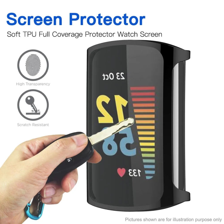 For Fitbit Charge 6 / 5 TPU Shell + Film Integrated Watch Protective Case(Blue) - Watch Cases by PMC TechLife | Online Shopping South Africa | PMC TechLife | Buy Now Pay Later Mobicred