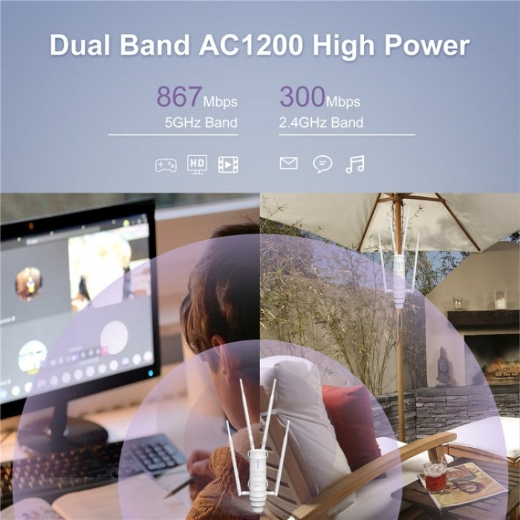 WAVLINK WN572HE4D AC1200 4G LTE WiFi Dual Band 4 Detachable Antennas Router, Plug:UK Plug - free shipping - PMC TechLife - Order now!