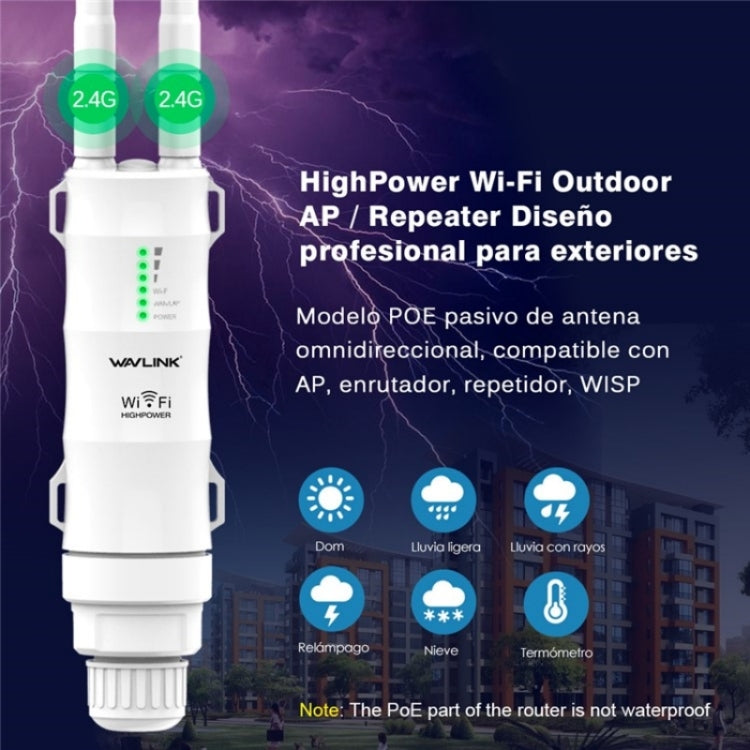 WAVLINK WN570HN2 With PoE Powered WAN/ AP / Repeater Mode 300Mbps Outdoor Router, Plug:AU Plug - Wireless Routers by WAVLINK | Online Shopping South Africa | PMC Jewellery | Buy Now Pay Later Mobicred