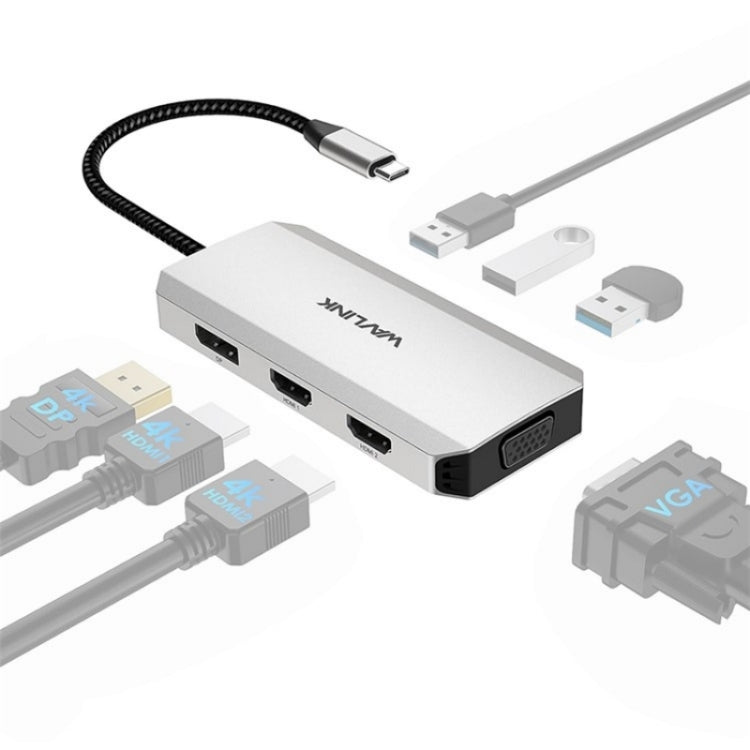 WAVLINK UMD304 Converter USB-C to Dual HD 4K 60Hz  HUB 7-in-1 Laptop Docking Station - free shipping - PMC Jewellery - Order now!