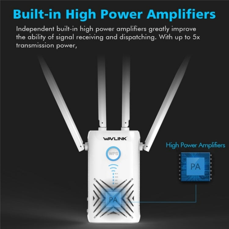 WAVLINK WN579X3 With 5dBi Antennas AC1200 Wireless Router 2.4G / 5G Dual Band WiFi Repeater, Plug:EU Plug - free shipping - PMC Jewellery - Order now!
