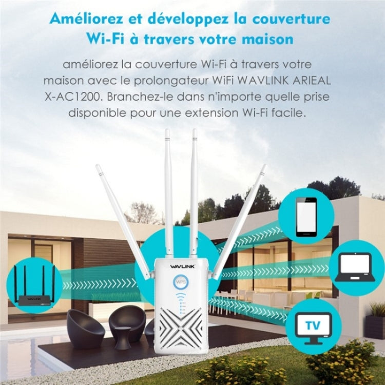 WAVLINK WN579X3 With 5dBi Antennas AC1200 Wireless Router 2.4G / 5G Dual Band WiFi Repeater, Plug:EU Plug - free shipping - PMC Jewellery - Order now!