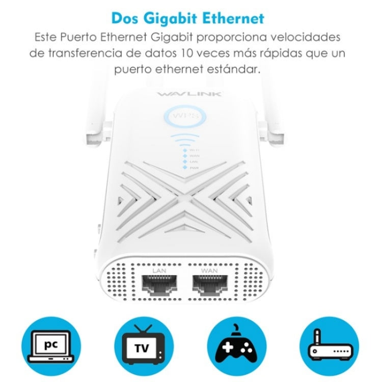 WAVLINK WN579X3 With 5dBi Antennas AC1200 Wireless Router 2.4G / 5G Dual Band WiFi Repeater, Plug:AU Plug - free shipping - PMC Jewellery - Order now!