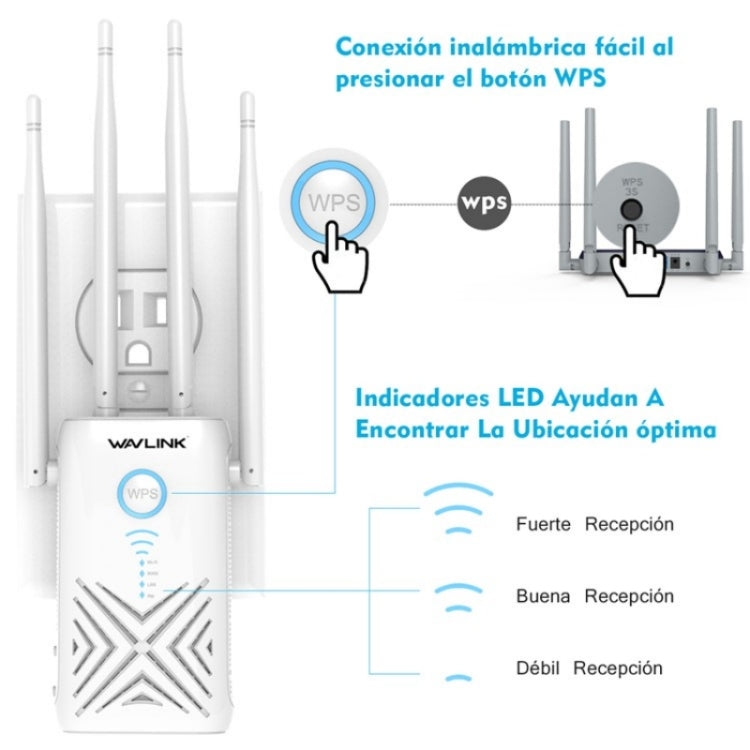 WAVLINK WN579X3 With 5dBi Antennas AC1200 Wireless Router 2.4G / 5G Dual Band WiFi Repeater, Plug:EU Plug - free shipping - PMC Jewellery - Order now!