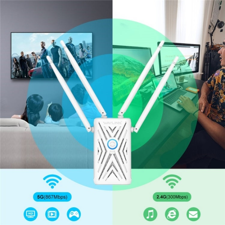 WAVLINK WN579A3 Home WiFi Extender 1200Mbps 2.4GHz / 5GHz Dual Band AP Wireless Router, Plug:US Plug - free shipping - PMC Jewellery - Order now!