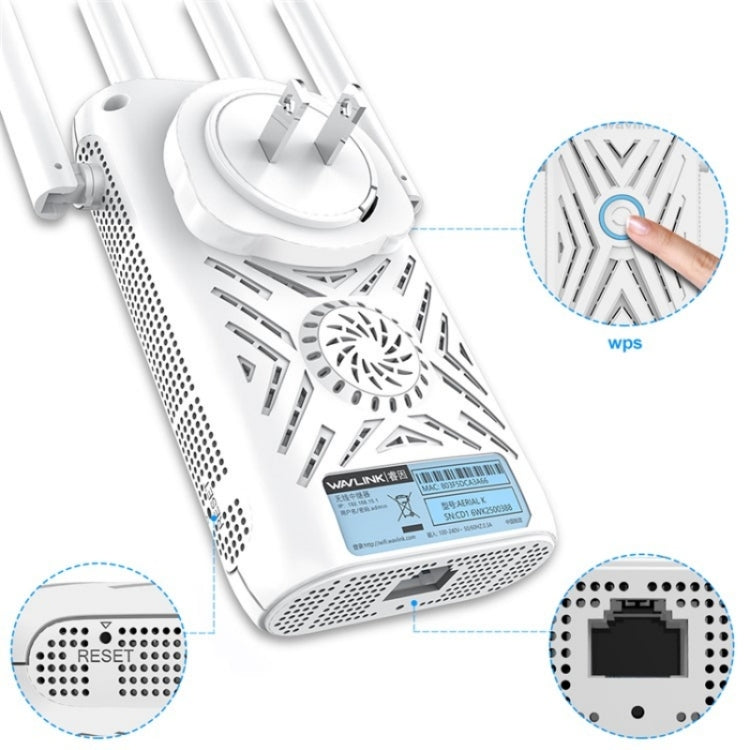 WAVLINK WN579A3 Home WiFi Extender 1200Mbps 2.4GHz / 5GHz Dual Band AP Wireless Router, Plug:US Plug - free shipping - PMC Jewellery - Order now!