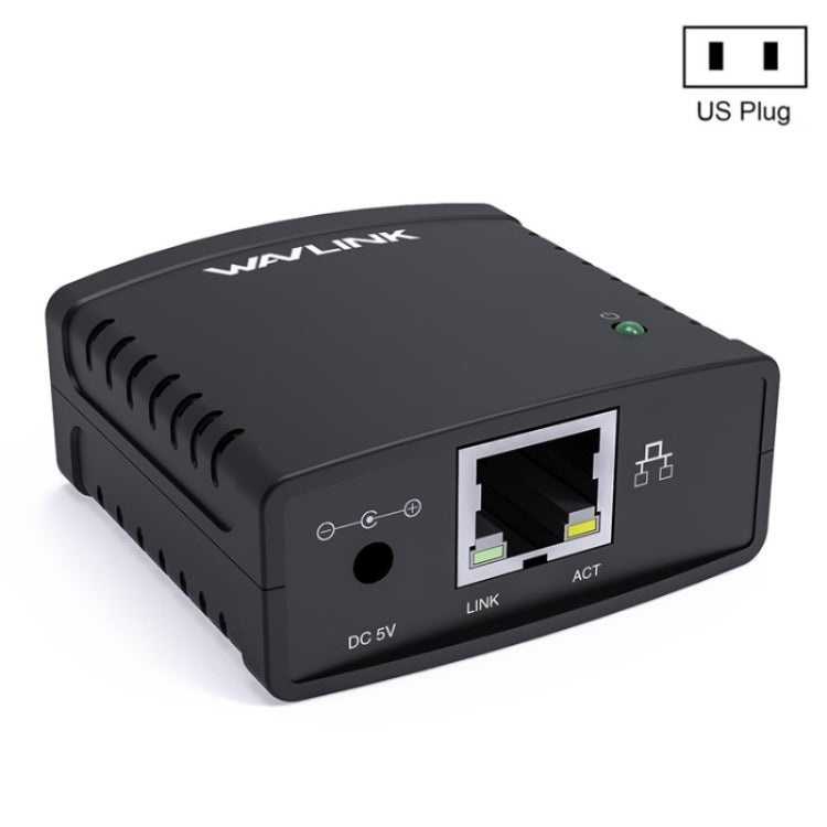 WAVLINK NU72P11 100Mbps Network Print Server USB 2.0 Network Printer Power Adapter(US Plug) - Printer Accessories by WAVLINK | Online Shopping South Africa | PMC TechLife | Buy Now Pay Later Mobicred