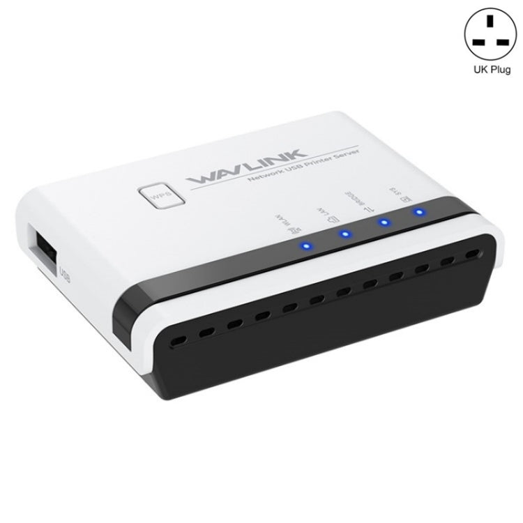 WAVLINK NU516U1 USB2.0 Wireless Printer Server With 10 / 100Mbps LAN / Bridge WiFi(UK Plug) - Printer Accessories by WAVLINK | Online Shopping South Africa | PMC TechLife | Buy Now Pay Later Mobicred