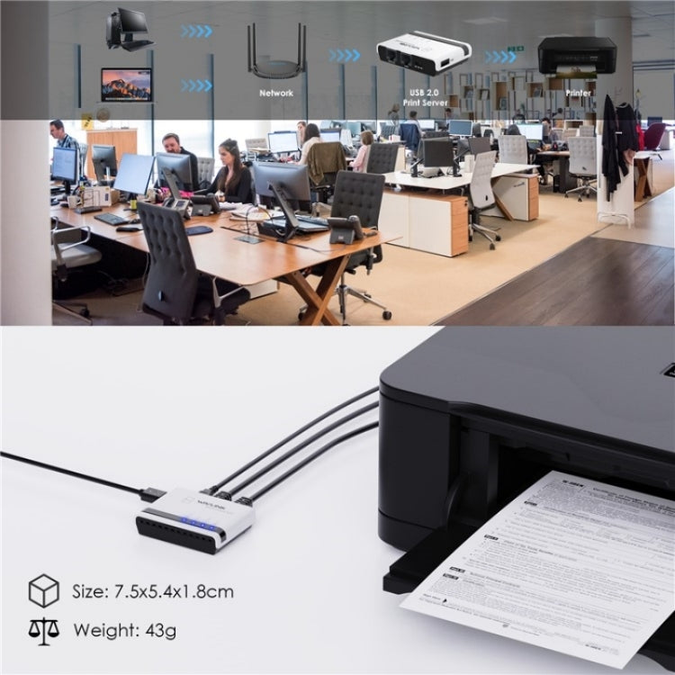 WAVLINK NU516U1 USB2.0 Wireless Printer Server With 10 / 100Mbps LAN / Bridge WiFi(US Plug) - Printer Accessories by WAVLINK | Online Shopping South Africa | PMC Jewellery