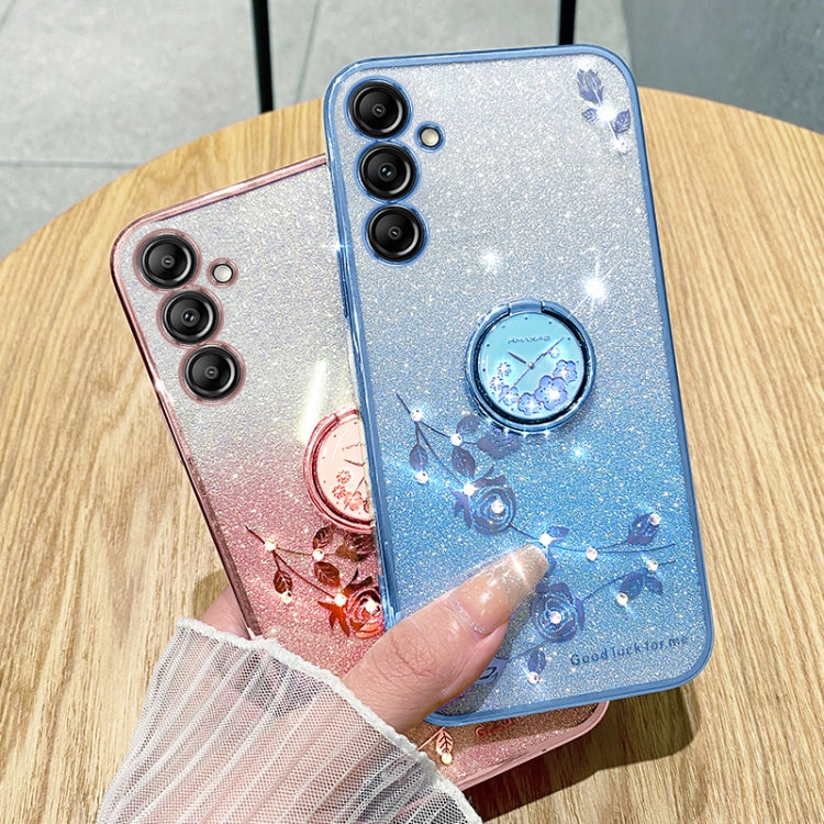 For Samsung Galaxy S25 Ultra 5G Gradient Glitter Immortal Flower Ring All-inclusive Phone Case(Purple) - free shipping - PMC Jewellery - Order now!