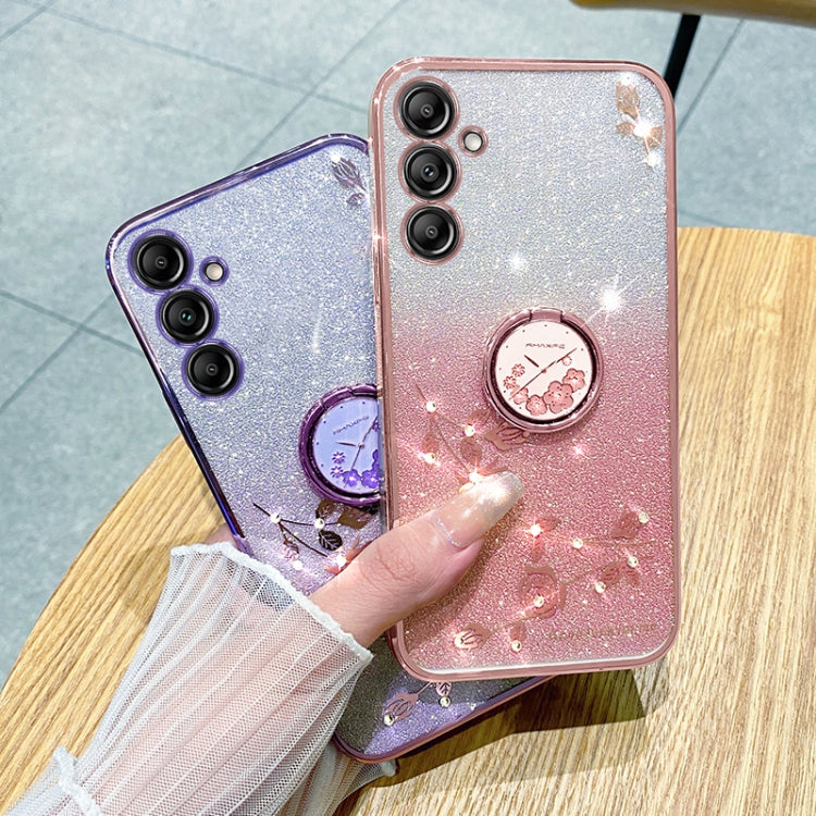For Samsung Galaxy S25 Ultra 5G Gradient Glitter Immortal Flower Ring All-inclusive Phone Case(Purple) - free shipping - PMC Jewellery - Order now!