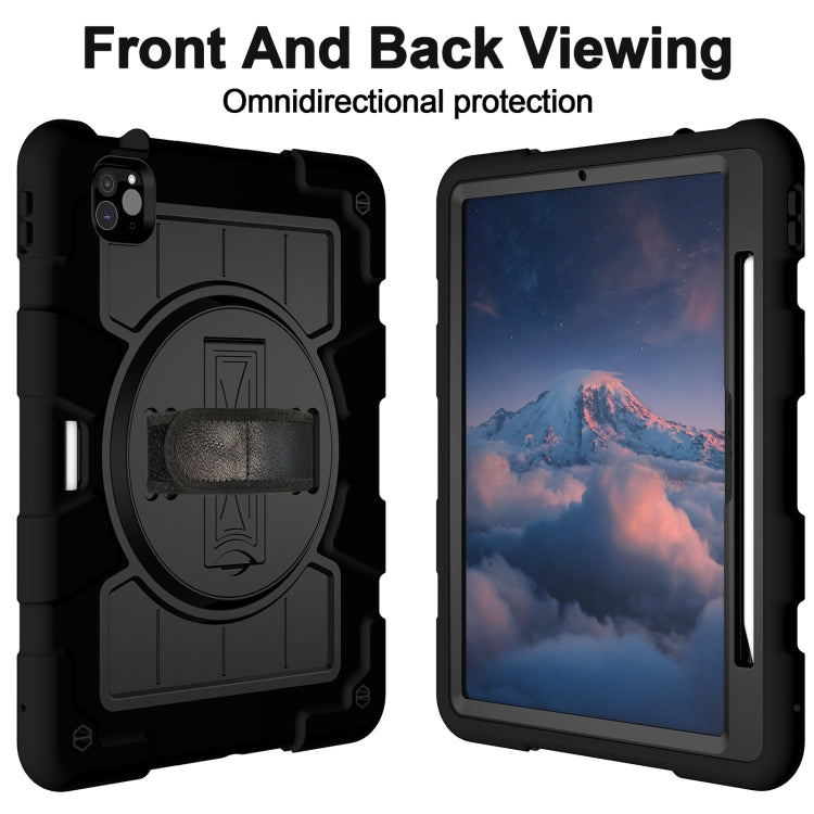 For iPad Air 11 2024 Silicone Hybrid PC Shockproof Tablet Case with Shoulder Strap(Black) - iPad Air 11 2024 Cases by PMC Jewellery | Online Shopping South Africa | PMC Jewellery | Buy Now Pay Later Mobicred