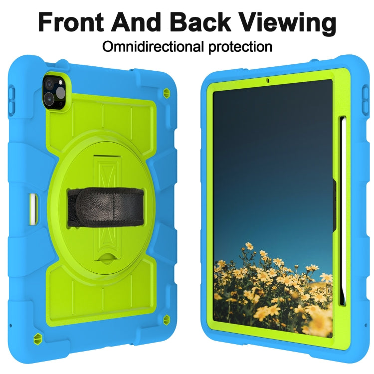 For iPad Air 11 2024 Silicone Hybrid PC Shockproof Tablet Case with Shoulder Strap(Bluish-Green) - iPad Air 11 2024 Cases by PMC Jewellery | Online Shopping South Africa | PMC Jewellery | Buy Now Pay Later Mobicred