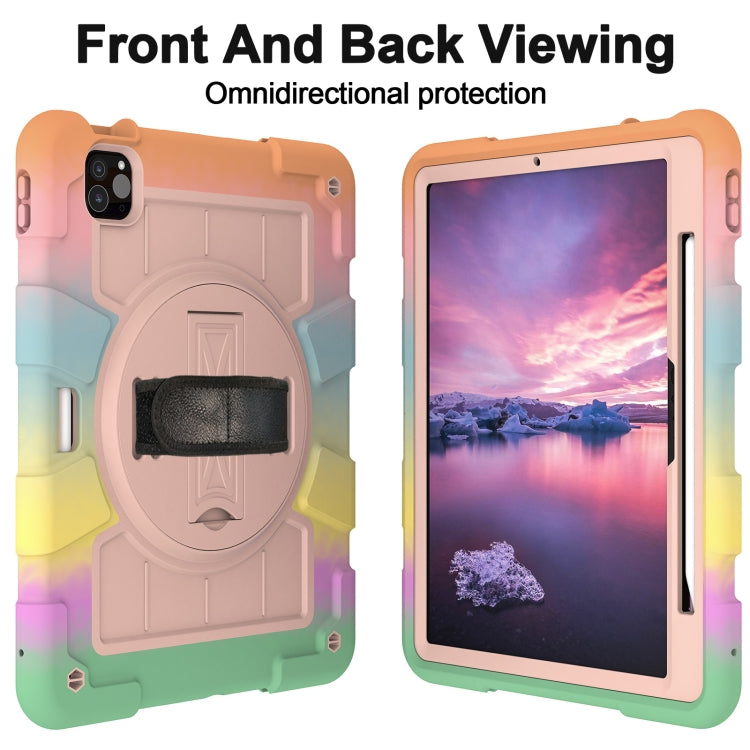 For iPad Air 11 2025 / 2024 Silicone Hybrid PC Shockproof Tablet Case with Shoulder Strap(Colorful Gold) - iPad Air 11 2025 / 2024 Cases by PMC TechLife | Online Shopping South Africa | PMC TechLife | Buy Now Pay Later Mobicred