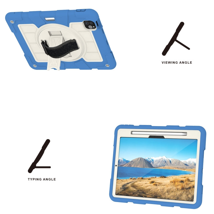 For iPad Pro 11 2024 Silicone Hybrid PC Shockproof Tablet Case with Shoulder Strap(Azure Blue) - iPad Pro 11 2024 Cases by PMC TechLife | Online Shopping South Africa | PMC TechLife | Buy Now Pay Later Mobicred