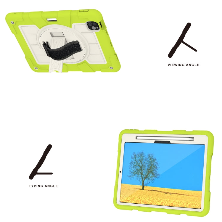 For iPad Pro 11 2024 Silicone Hybrid PC Shockproof Tablet Case with Shoulder Strap(Love Birds Green) - iPad Pro 11 2024 Cases by PMC TechLife | Online Shopping South Africa | PMC TechLife | Buy Now Pay Later Mobicred