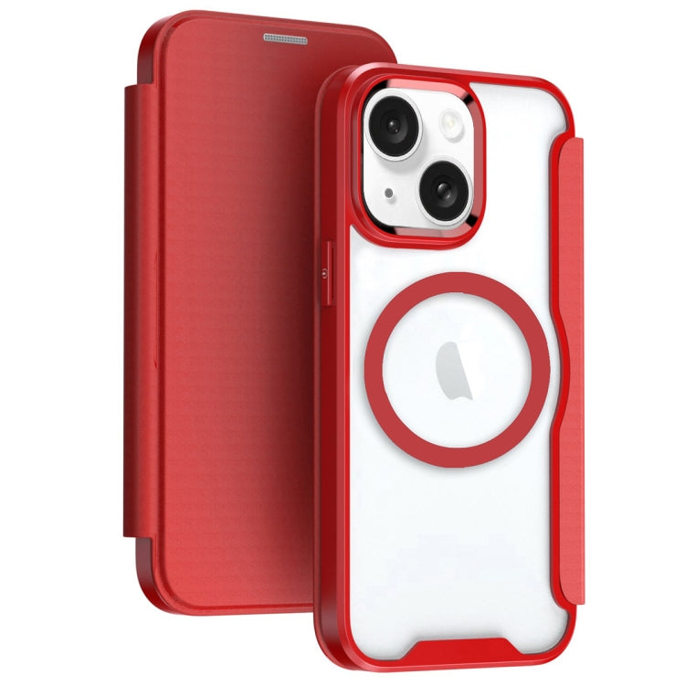 For iPhone 15 Plus MagSafe RFID Blocking Adsorption Flip Leather Phone Case(Red) - iPhone 15 Plus Cases by PMC Jewellery | Online Shopping South Africa | PMC Jewellery