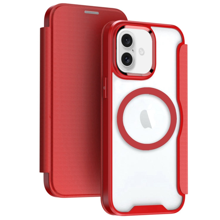 For iPhone 16 RFID Blocking Adsorption Flip MagSafe Leather Phone Case(Red) - iPhone 16 Cases by PMC Jewellery | Online Shopping South Africa | PMC Jewellery | Buy Now Pay Later Mobicred