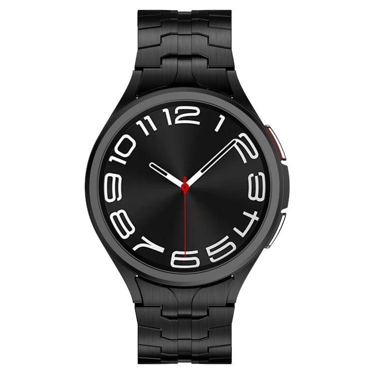 For Samsung Galaxy Watch 6 40 / 44mm Lron Man Curved Connection Stainless Steel Watch Band(Black) - Watch Bands by PMC TechLife | Online Shopping South Africa | PMC TechLife