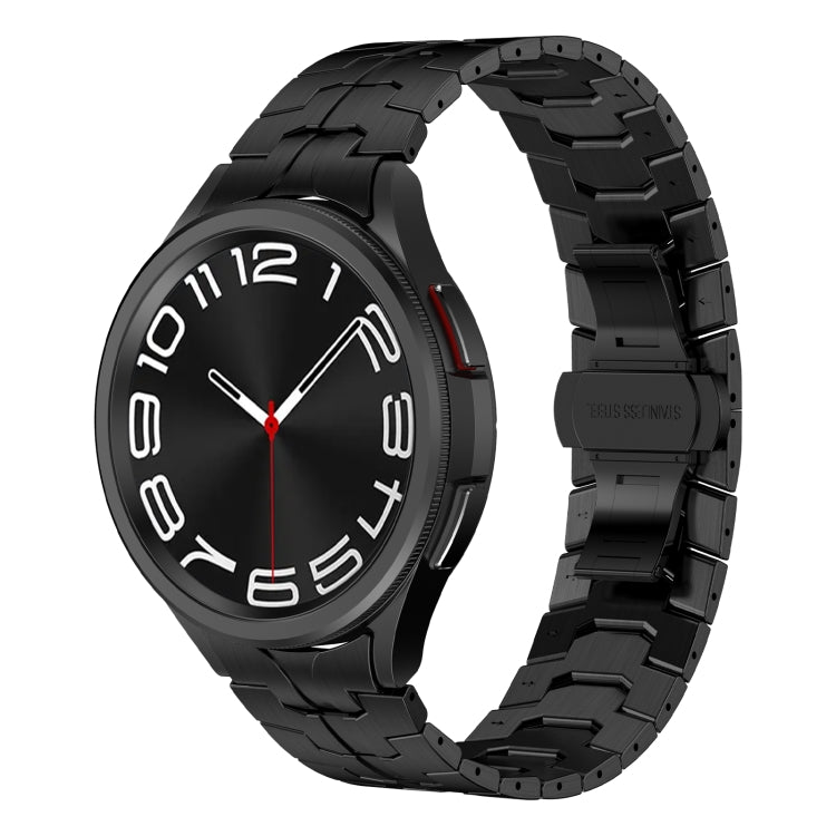 For Samsung Galaxy Watch 5 40 / 44mm Lron Man Curved Connection Stainless Steel Watch Band(Black) - Watch Bands by PMC TechLife | Online Shopping South Africa | PMC TechLife | Buy Now Pay Later Mobicred