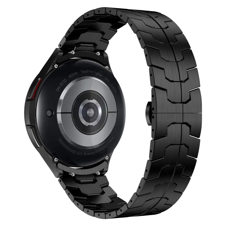 For Samsung Galaxy Watch 4 Classic 42 / 46mm Lron Man Curved Connection Stainless Steel Watch Band(Black) - Watch Bands by PMC TechLife | Online Shopping South Africa | PMC TechLife
