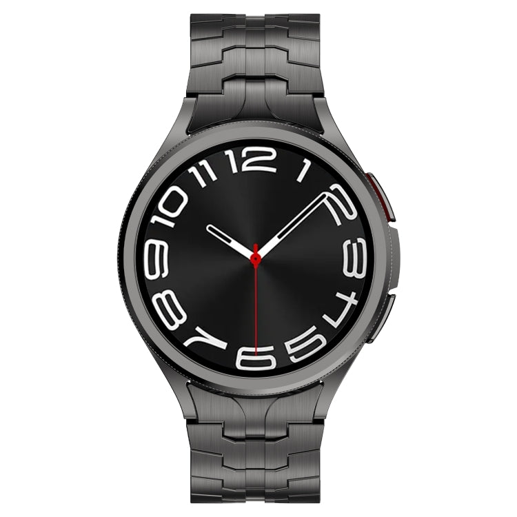 For Samsung Galaxy Watch 4 Classic 42 / 46mm Lron Man Curved Connection Stainless Steel Watch Band(Gray) - Watch Bands by PMC TechLife | Online Shopping South Africa | PMC TechLife