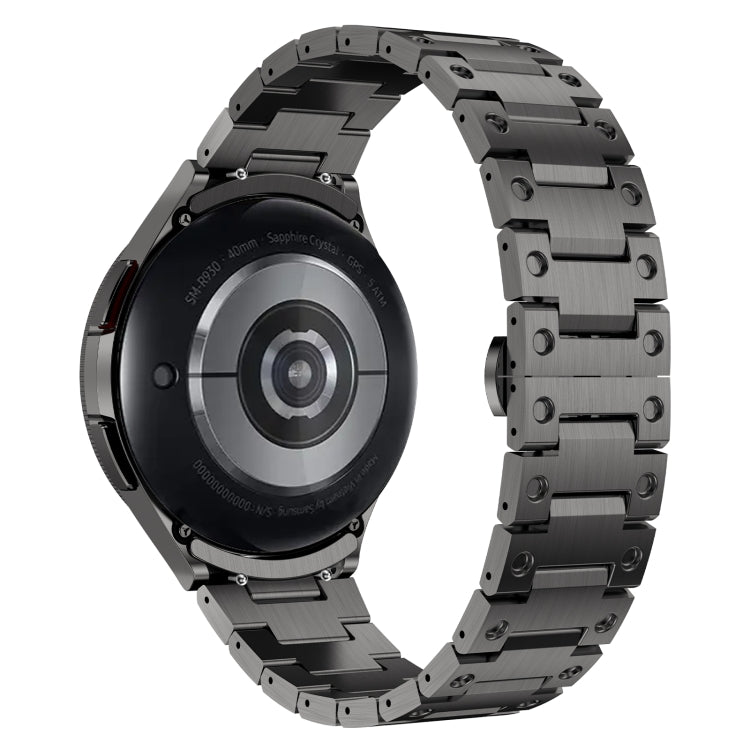 For Samsung Galaxy Watch 6 40 / 44mm Dual Circle Curved Connection Stainless Steel Watch Band(Gray) - Watch Bands by PMC TechLife | Online Shopping South Africa | PMC TechLife