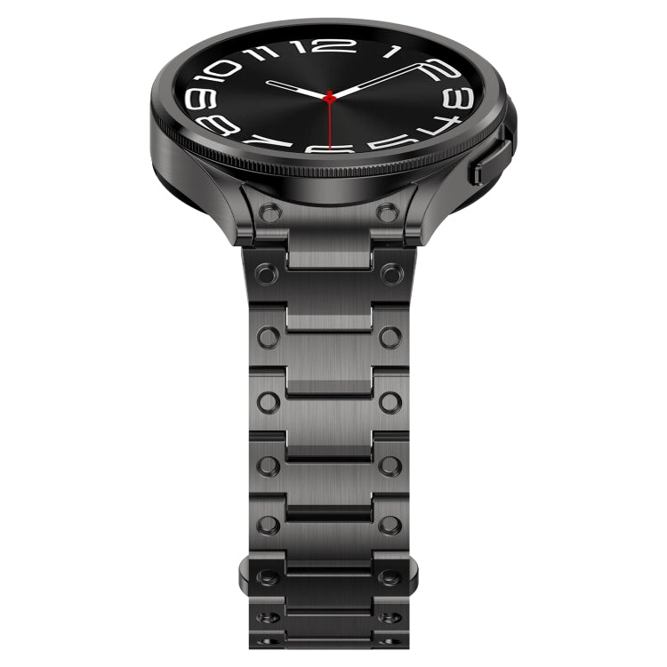 For Samsung Galaxy Watch 5 40 / 44mm Dual Circle Curved Connection Stainless Steel Watch Band(Gray) - Watch Bands by PMC TechLife | Online Shopping South Africa | PMC TechLife