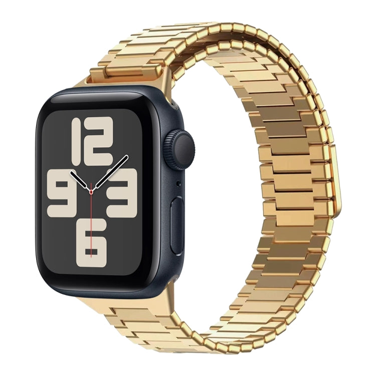 For Apple Watch SE 2023 44mm Bamboo Magnetic Stainless Steel Metal Watch Strap(Gold) - Watch Bands by PMC TechLife | Online Shopping South Africa | PMC TechLife