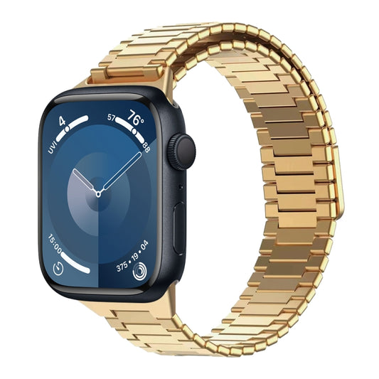 For Apple Watch Series 9 41mm Bamboo Magnetic Stainless Steel Metal Watch Strap(Gold) - Watch Bands by PMC Jewellery | Online Shopping South Africa | PMC Jewellery