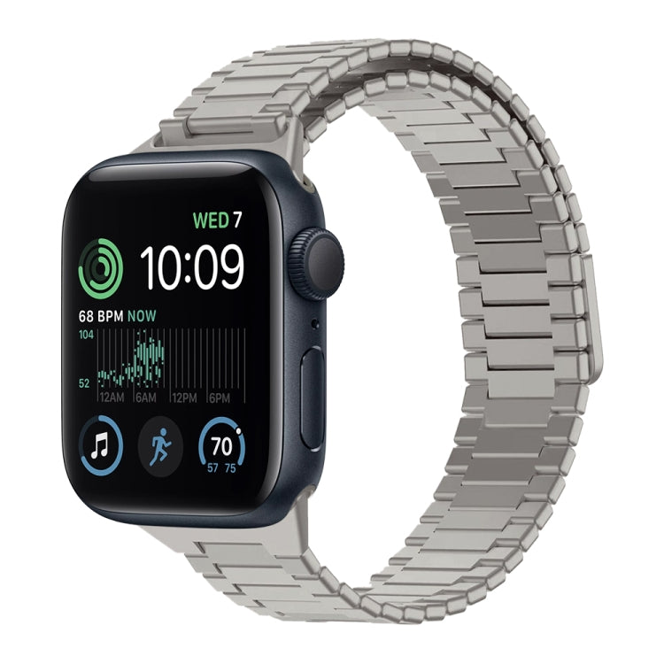 For Apple Watch SE 2022 40mm Bamboo Magnetic Stainless Steel Metal Watch Strap(Titanium Color) - free shipping - PMC TechLife - Order now!