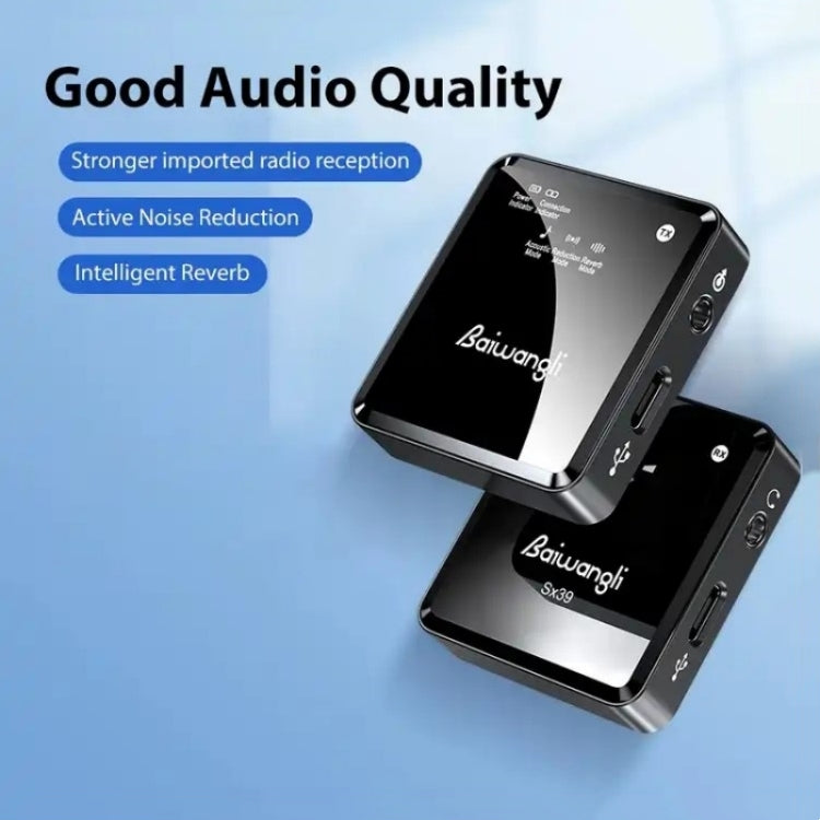 SX39 For iPhone Lavalier Wireless Noise Reduction Microphone with Dual Transmitter + Receiver - Microphone by PMC TechLife | Online Shopping South Africa | PMC TechLife | Buy Now Pay Later Mobicred