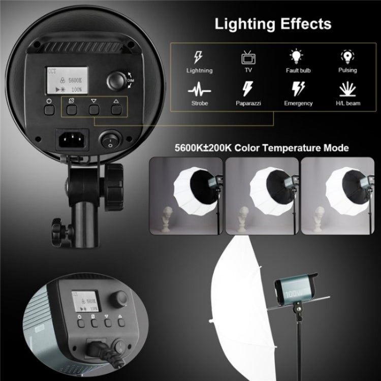 VLOGLITE P100 Professional Photography Video Fill Light 100W High Powerful Bright COB LED Light, Plug:UK Plug - free shipping - PMC TechLife - Order now!