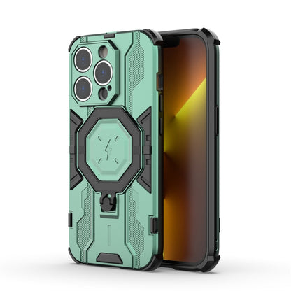 For iPhone 14 Pro MagSafe Supersonic Armor Holder PC Hybrid TPU Phone Case(Green) - iPhone 14 Pro Cases by PMC Jewellery | Online Shopping South Africa | PMC Jewellery