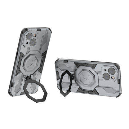 For iPhone 15 MagSafe Supersonic Armor Holder PC Hybrid TPU Phone Case(Grey) - iPhone 15 Cases by PMC Jewellery | Online Shopping South Africa | PMC Jewellery