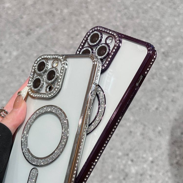 For iPhone 16e Diamond Plated MagSafe TPU Phone Case(Purple) - iPhone 16e Cases by PMC TechLife | Online Shopping South Africa | PMC TechLife | Buy Now Pay Later Mobicred
