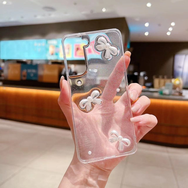 For Samsung Galaxy S25 Ultra 5G Pearl Bow Glitter Epoxy TPU Phone Case(Three Knots) - Galaxy S25 Ultra 5G Cases by PMC TechLife | Online Shopping South Africa | PMC TechLife | Buy Now Pay Later Mobicred