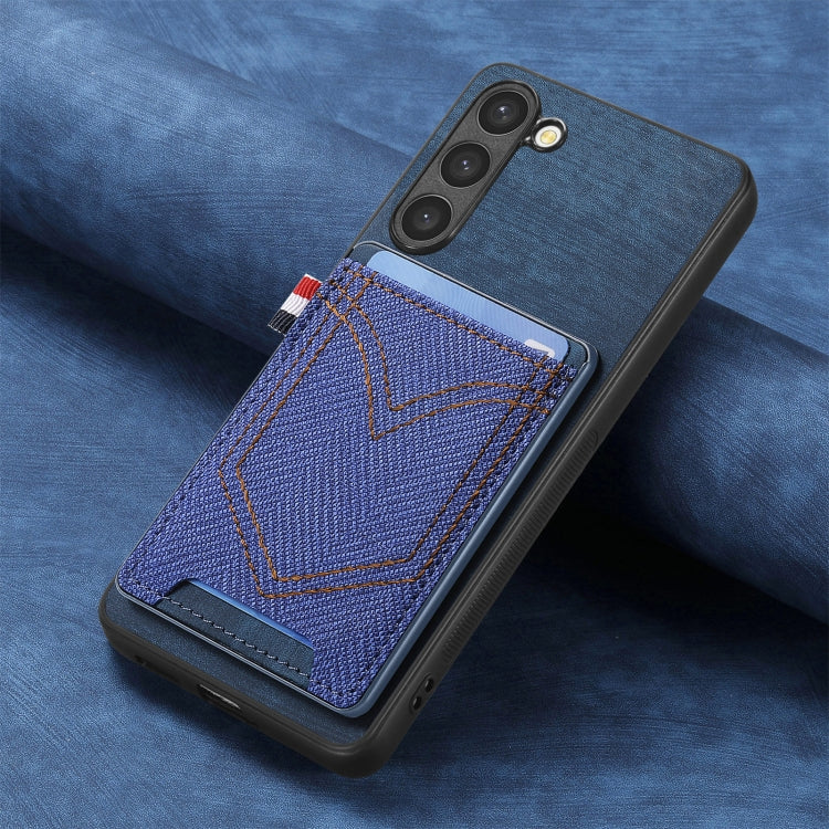 For Samsung Galaxy S25 Ultra 5G Denim Texture Leather Skin Phone Case with Card Slot(Blue) - Galaxy S25 Ultra 5G Cases by PMC Jewellery | Online Shopping South Africa | PMC Jewellery | Buy Now Pay Later Mobicred