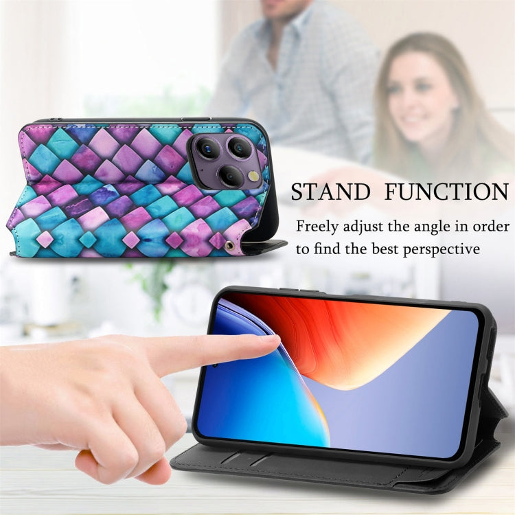 For Blackview  A96 CaseNeo Colorful Magnetic Leather Phone Case(Rhombus Mandala) - More Brand by PMC TechLife | Online Shopping South Africa | PMC TechLife
