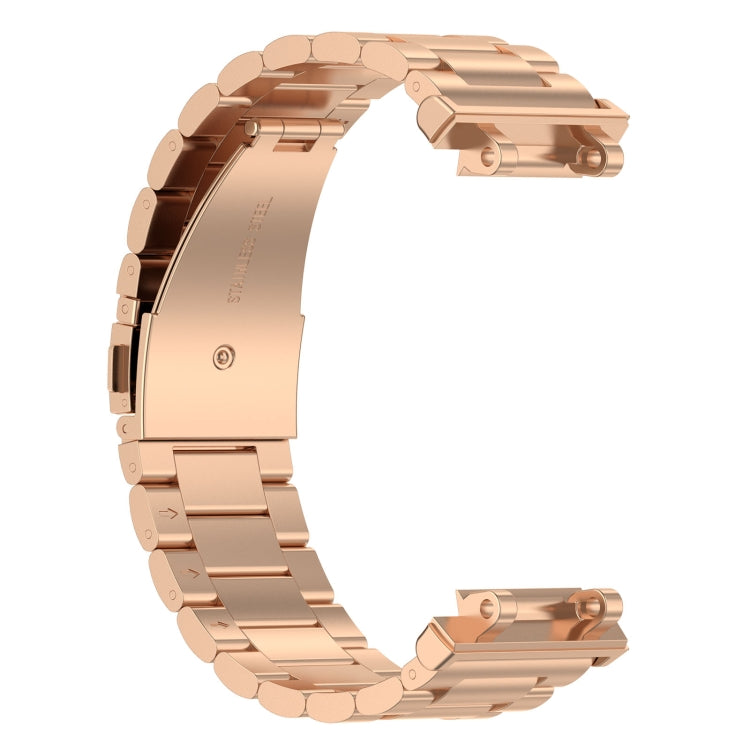 For Amazfit Active Edge A2212 Three Beads Stainless Steel Watch Band(Rose Gold) - free shipping - PMC TechLife - Order now!
