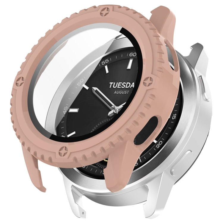 For Xiaomi Watch S3 PC + Tempered Film Integrated Watch Protective Case(Pink) - Watch Cases by PMC TechLife | Online Shopping South Africa | PMC TechLife | Buy Now Pay Later Mobicred