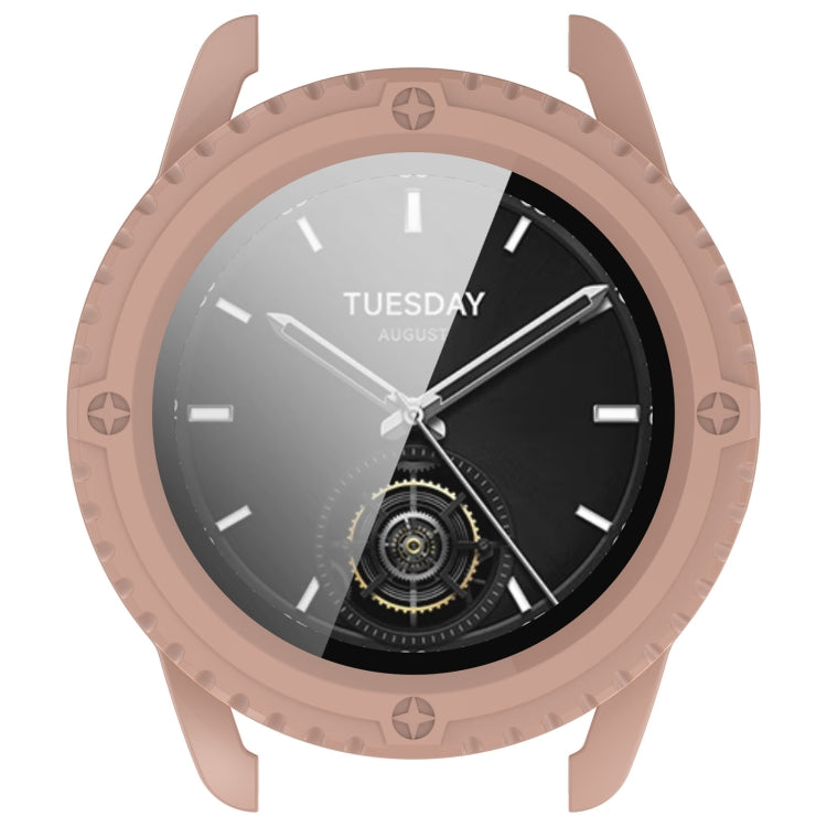 For Xiaomi Watch S3 PC + Tempered Film Integrated Watch Protective Case(Pink) - Watch Cases by PMC TechLife | Online Shopping South Africa | PMC TechLife | Buy Now Pay Later Mobicred