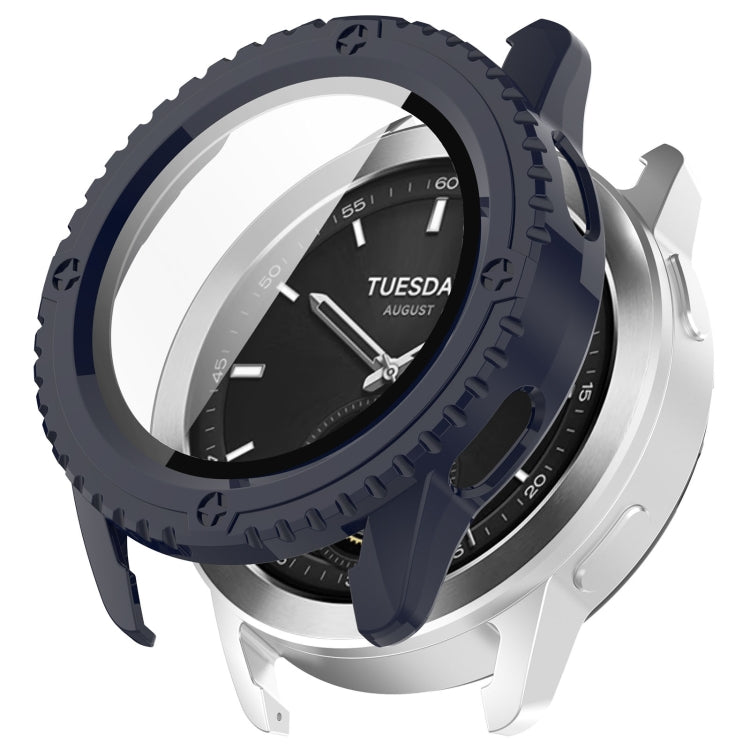 For Xiaomi Watch S3 PC + Tempered Film Integrated Watch Protective Case(Blue) - Watch Cases by PMC TechLife | Online Shopping South Africa | PMC TechLife | Buy Now Pay Later Mobicred