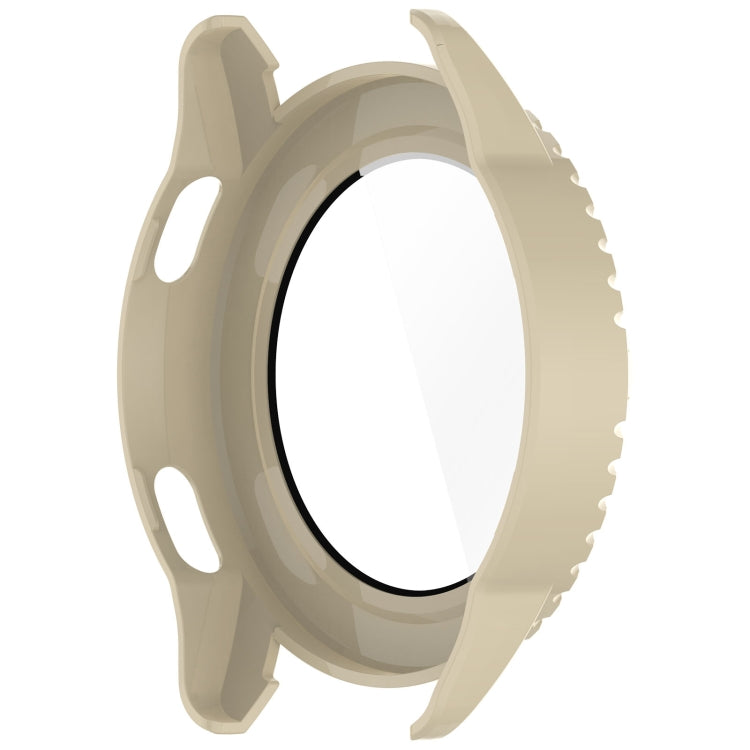 For Xiaomi Watch S3 PC + Tempered Film Integrated Watch Protective Case(Beige) - Watch Cases by PMC TechLife | Online Shopping South Africa | PMC TechLife | Buy Now Pay Later Mobicred