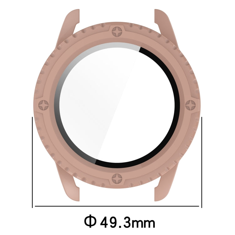 For Xiaomi Watch S3 PC + Tempered Film Integrated Watch Protective Case(Beige) - Watch Cases by PMC TechLife | Online Shopping South Africa | PMC TechLife | Buy Now Pay Later Mobicred