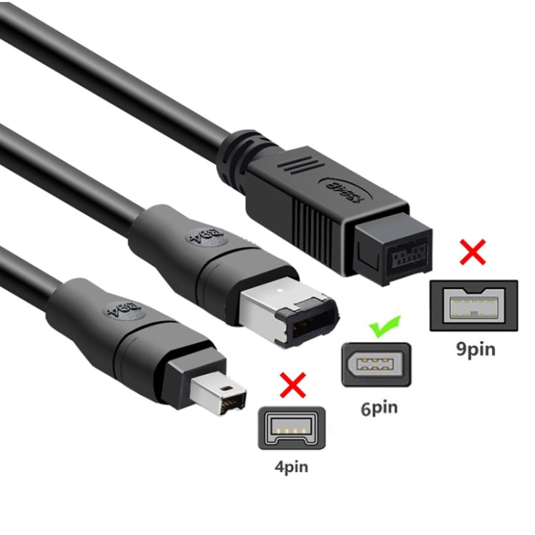 JUNSUNMAY Firewire IEEE 1394 6 Pin Male to USB 2.0 Male Adaptor Convertor Cable Cord, Length:3m - free shipping - PMC Jewellery - Order now!