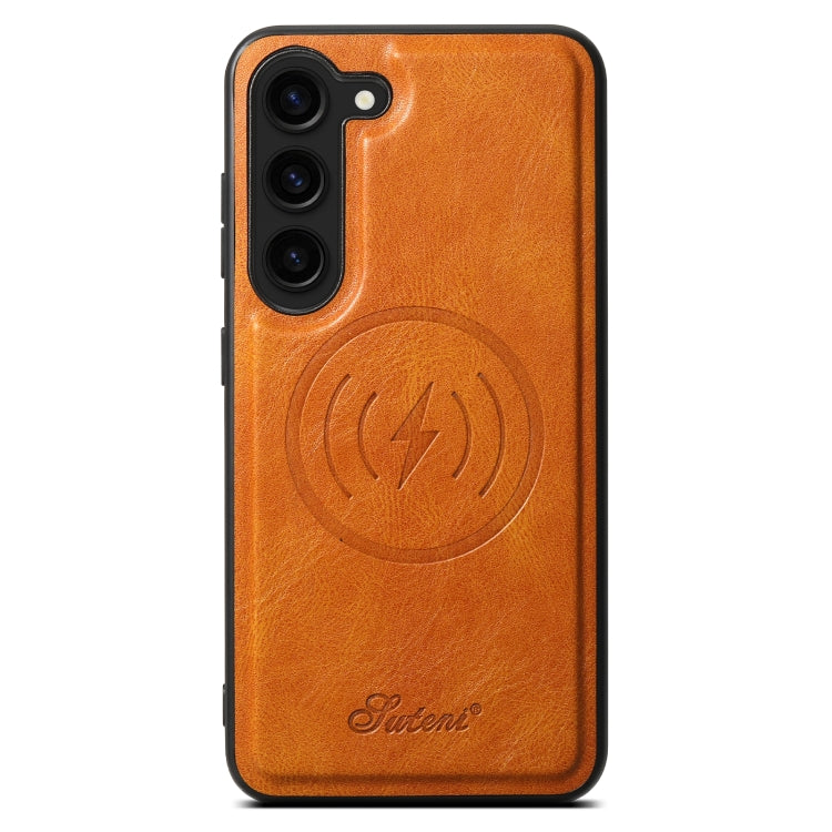 For Samsung Galaxy S23 5G Suteni H15  Oil Eax Leather Detachable Wallet Back Phone Case(Khaki) - Galaxy S23 5G Cases by Suteni | Online Shopping South Africa | PMC TechLife | Buy Now Pay Later Mobicred