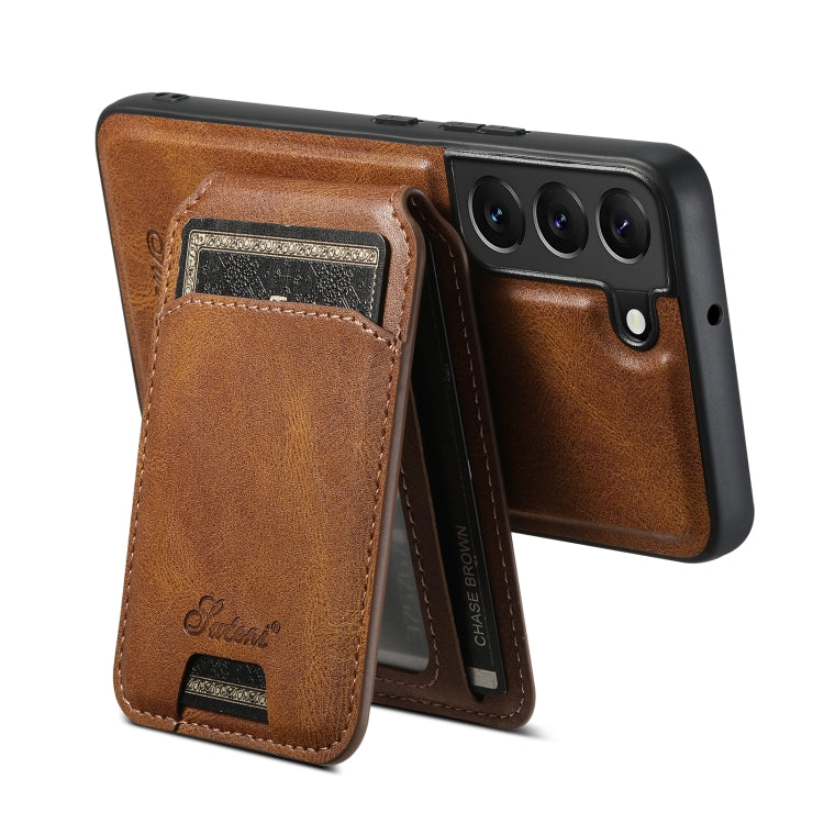 For Samsung Galaxy S22+ 5G Suteni H15  Oil Eax Leather Detachable Wallet Back Phone Case(Brown) - free shipping - PMC TechLife - Order now!